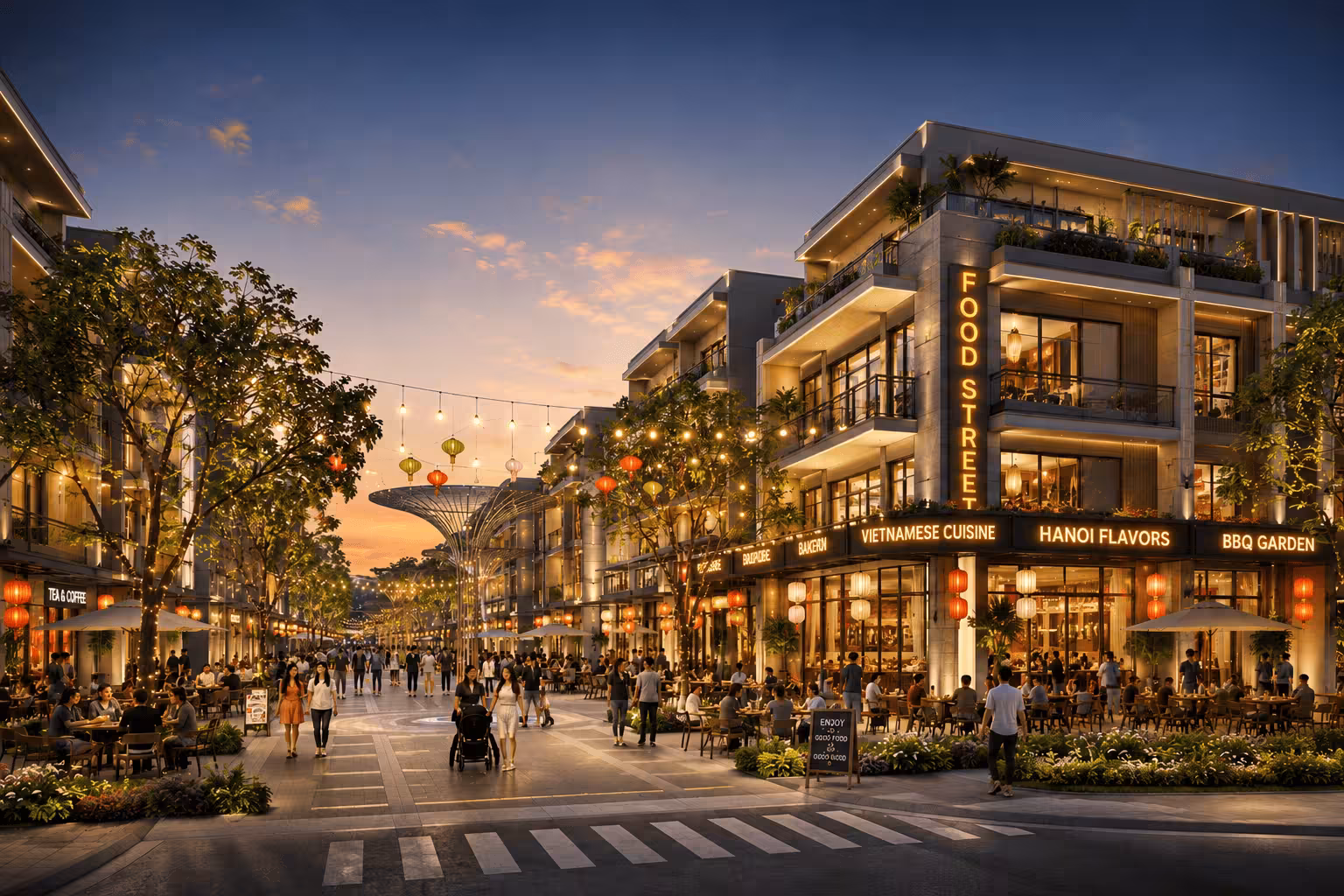 Phố ẩm thực shophouse kinh doanh thương mại Hanssip Ecocity